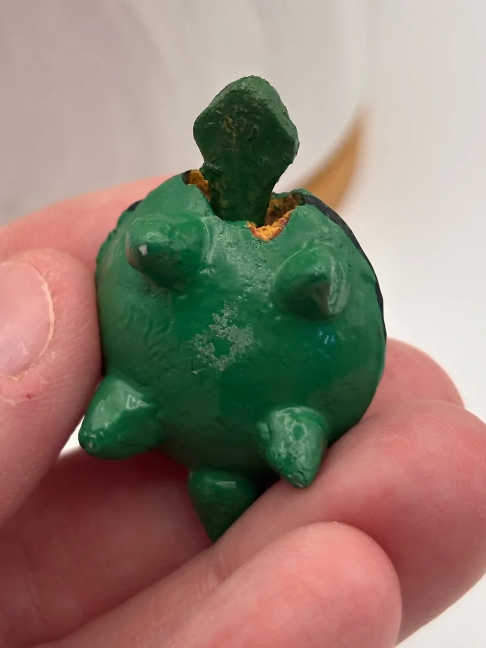 Mexican Hand-Carved Wooden Turtle Bobblehead Figurine, Miniature Turtle Trinket